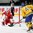 MINSK, BELARUS - MAY 22: Kevin Lalande #35 of Belarus makes the save as Sweden's Gustav Nyquist #41 looks on during quarterfinal round action at the 2014 IIHF Ice Hockey World Championship. (Photo by Andre Ringuette/HHOF-IIHF Images)